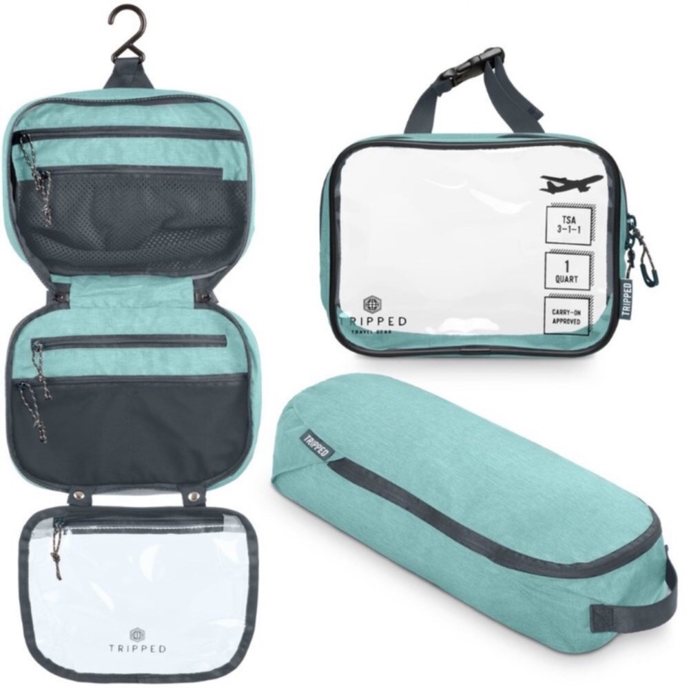Toiletry Bag Kit Set: Hanging Travel Toiletry Bag + 311 Tsa Cosmetic Liquid new